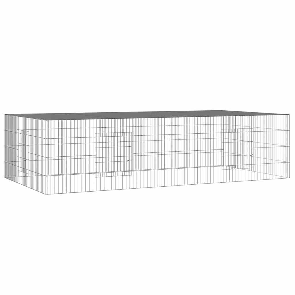 Cage di coniglio Vidaxl con 2 pannelli 220x110x55 cm galvanizzato