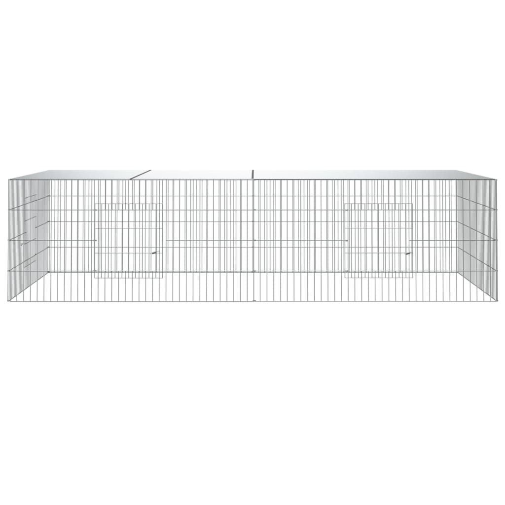 Cage di coniglio Vidaxl con 2 pannelli 220x110x55 cm galvanizzato