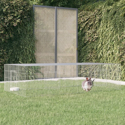 Cage di coniglio Vidaxl con 2 pannelli 220x110x55 cm galvanizzato