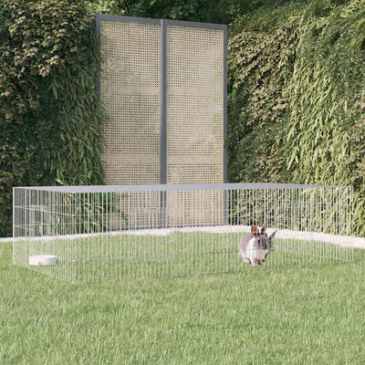 Cage di coniglio Vidaxl con 2 pannelli 220x110x55 cm galvanizzato