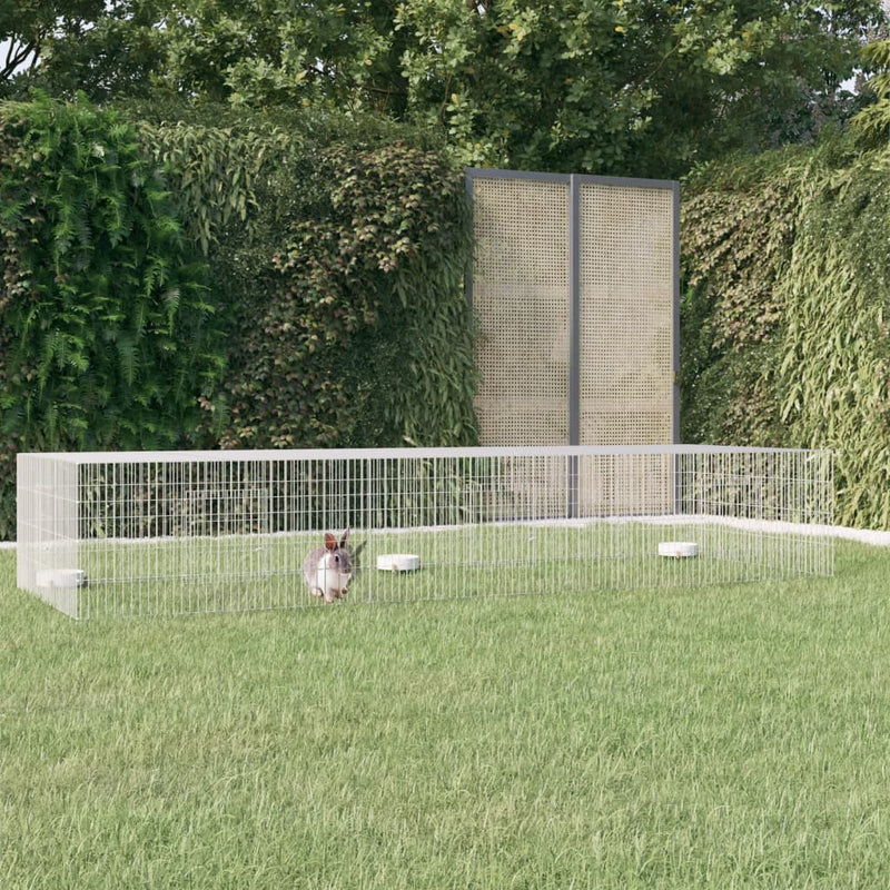 Cage di coniglio Vidaxl con 3 pannelli 325x109x54 cm galvanizzato
