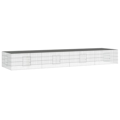 Jaula de conejo Vidaxl con 4 paneles 433x109x54 cm de hierro galvanizado