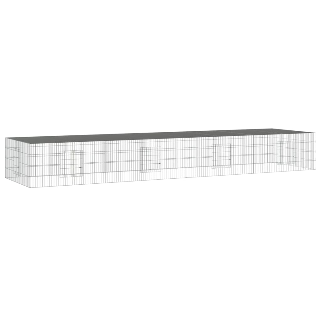 Jaula de conejo Vidaxl con 4 paneles 433x109x54 cm de hierro galvanizado