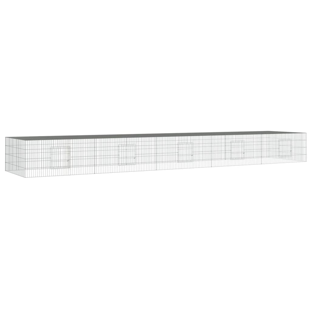 Jaula de conejo Vidaxl con 5 paneles 541x109x54 cm de hierro galvanizado