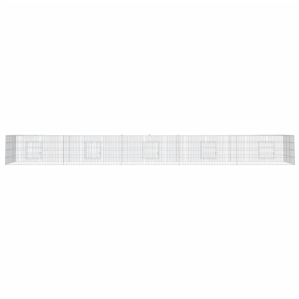 Jaula de conejo Vidaxl con 5 paneles 541x109x54 cm de hierro galvanizado