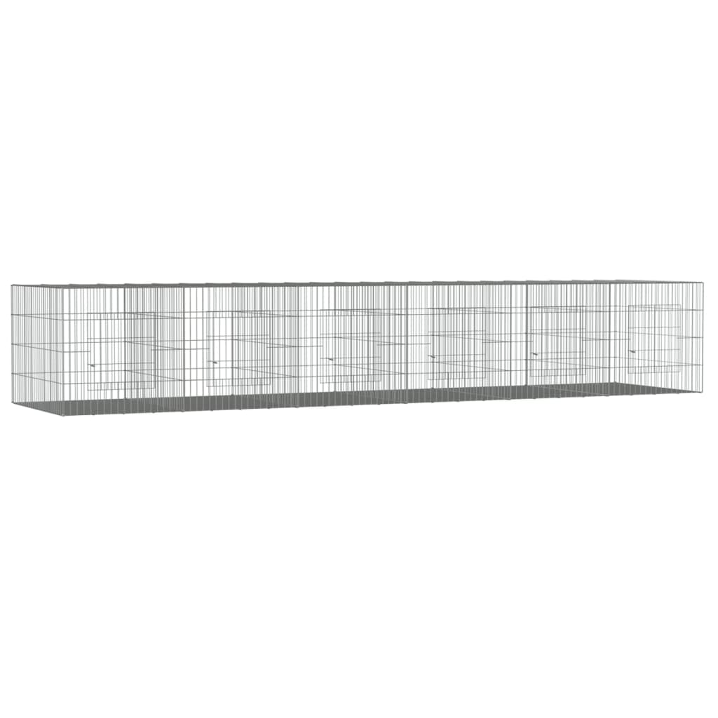 Vidaxl Cage di coniglio con 6 pannelli 327x79x54 cm galvanizzato