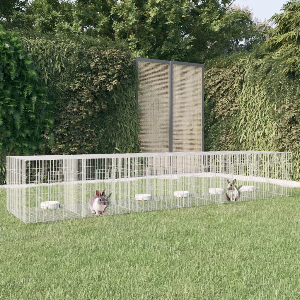 Vidaxl Cage di coniglio con 6 pannelli 327x79x54 cm galvanizzato