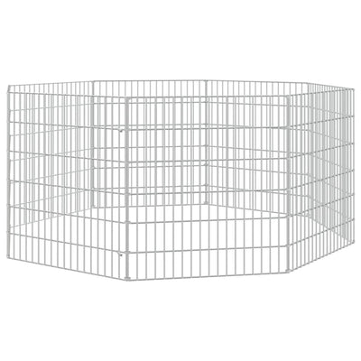 Vidaxl dierenverblijf 8 panelen 54x60 cm gegalvaniseerd ijzer