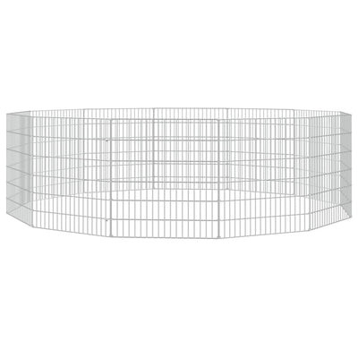 Vidaxl dierenverblijf 12 panelen 54x60 cm gegalvaniseerd ijzer