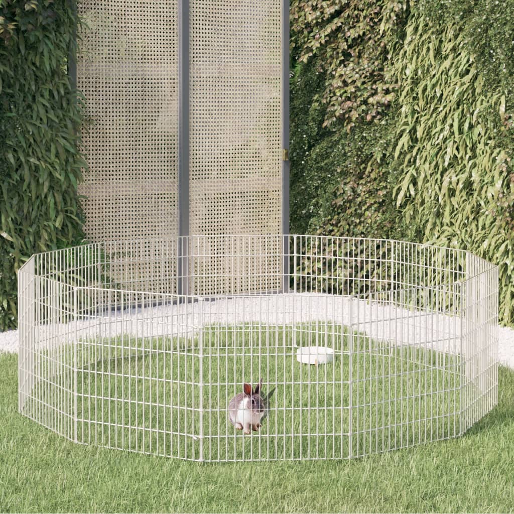 Almacenamiento de animales Vidaxl 12 paneles 54x60 cm de hierro galvanizado