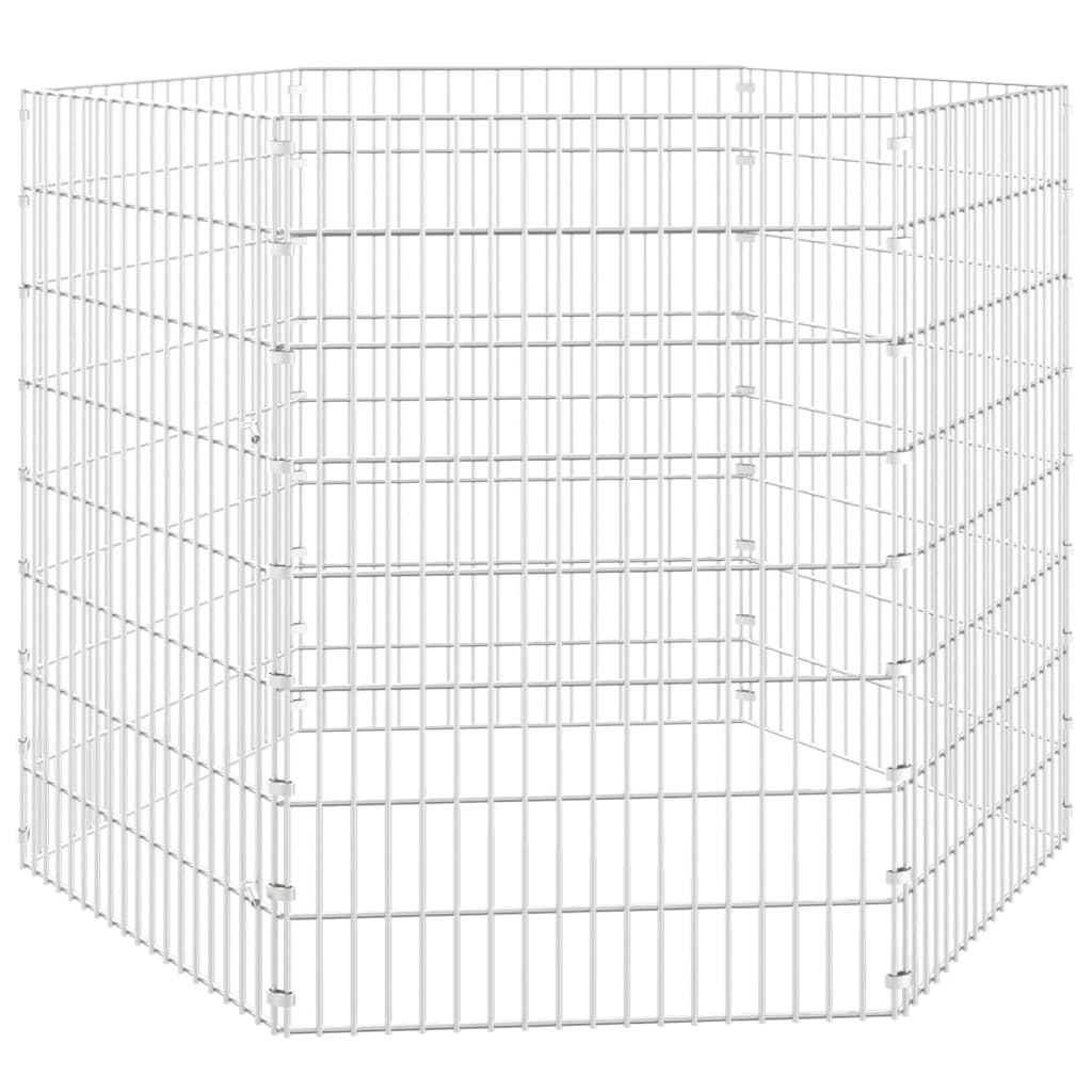 Cage di coniglio Vidaxl con 6 pannelli da ferro zincato 54x80 cm