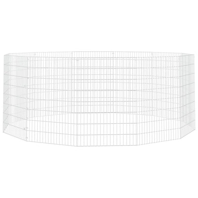 VidaXL Dierenverblijf 12 panelen 54x80 cm gegalvaniseerd ijzer