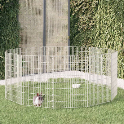 Jaula de conejo Vidaxl con 12 paneles 54x80 cm de hierro galvanizado