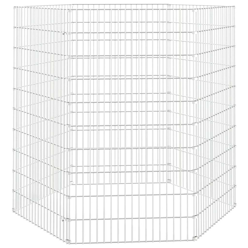Vidaxl dierenverblijf 6 panelen 54x100 cm gegalvaniseerd ijzer