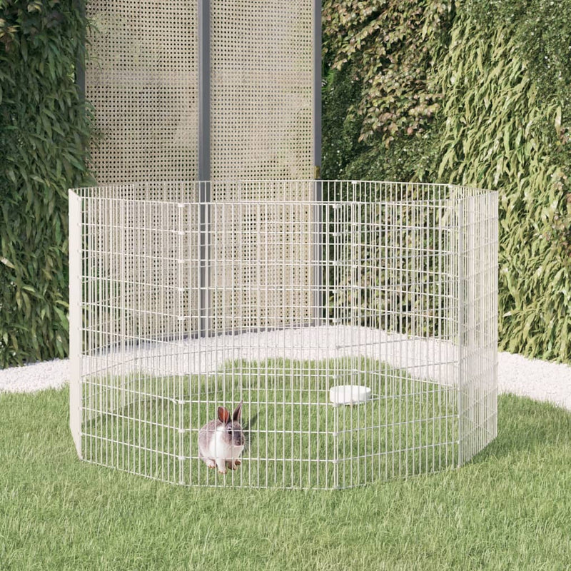 Vidaxl recinto de animales 10 paneles 54x100 cm de hierro galvanizado