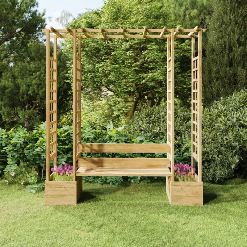Vidaxl pergola con divano e fioriere impregnate di pino