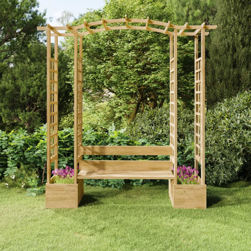 Vidaxl pergola con divano e fioriere impregnate di pino