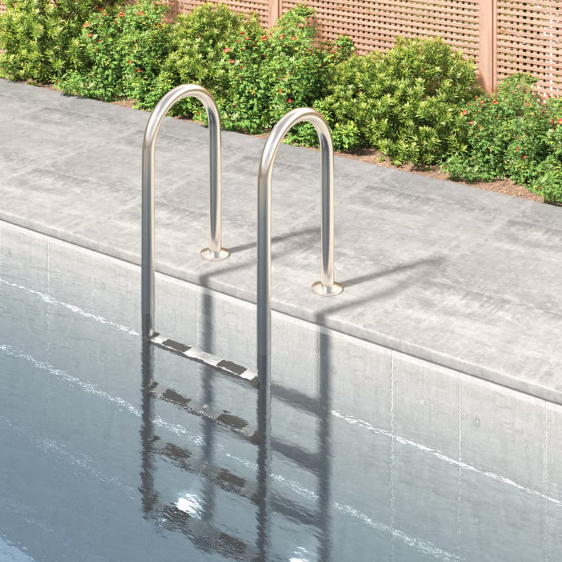Escalera de piscina Vidaxl 54x38x184.5 cm 304 acero inoxidable