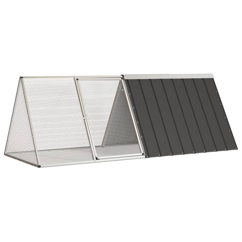 Vidaxl Rabbit Hutch 2015x80.5x71 CM Galvanized Steel Antracite