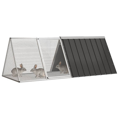 Vidaxl Rabbit Hutch 2015x80.5x71 cm de acero galvanizado antracita