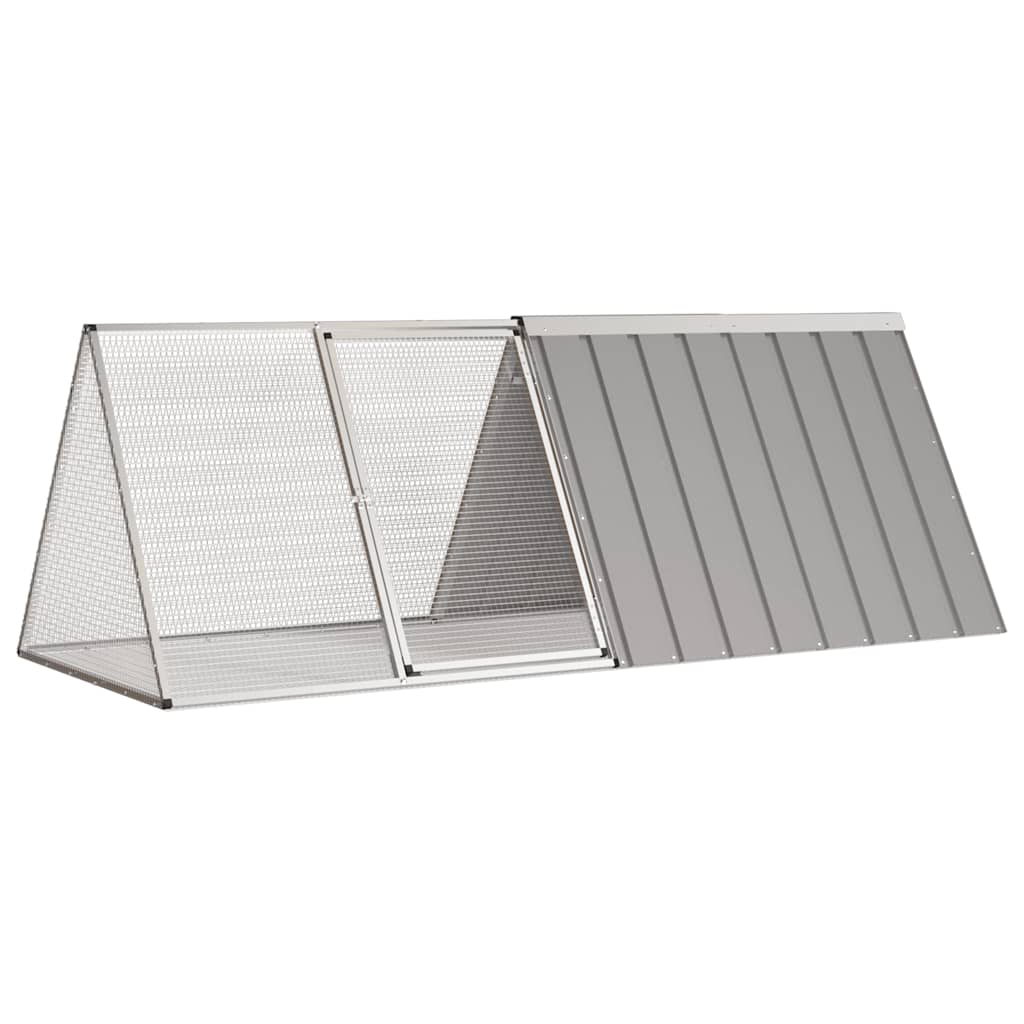Conigliera Vidaxxl 201,5x80,5x71 cm acciaio zincato grigio