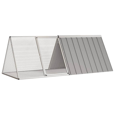 Conigliera Vidaxxl 201,5x80,5x71 cm acciaio zincato grigio