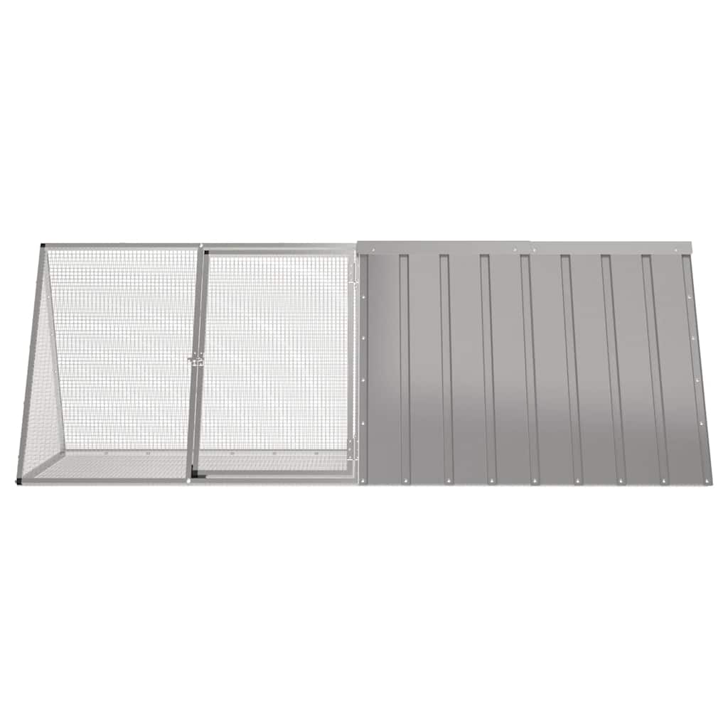 Conigliera Vidaxxl 201,5x80,5x71 cm acciaio zincato grigio