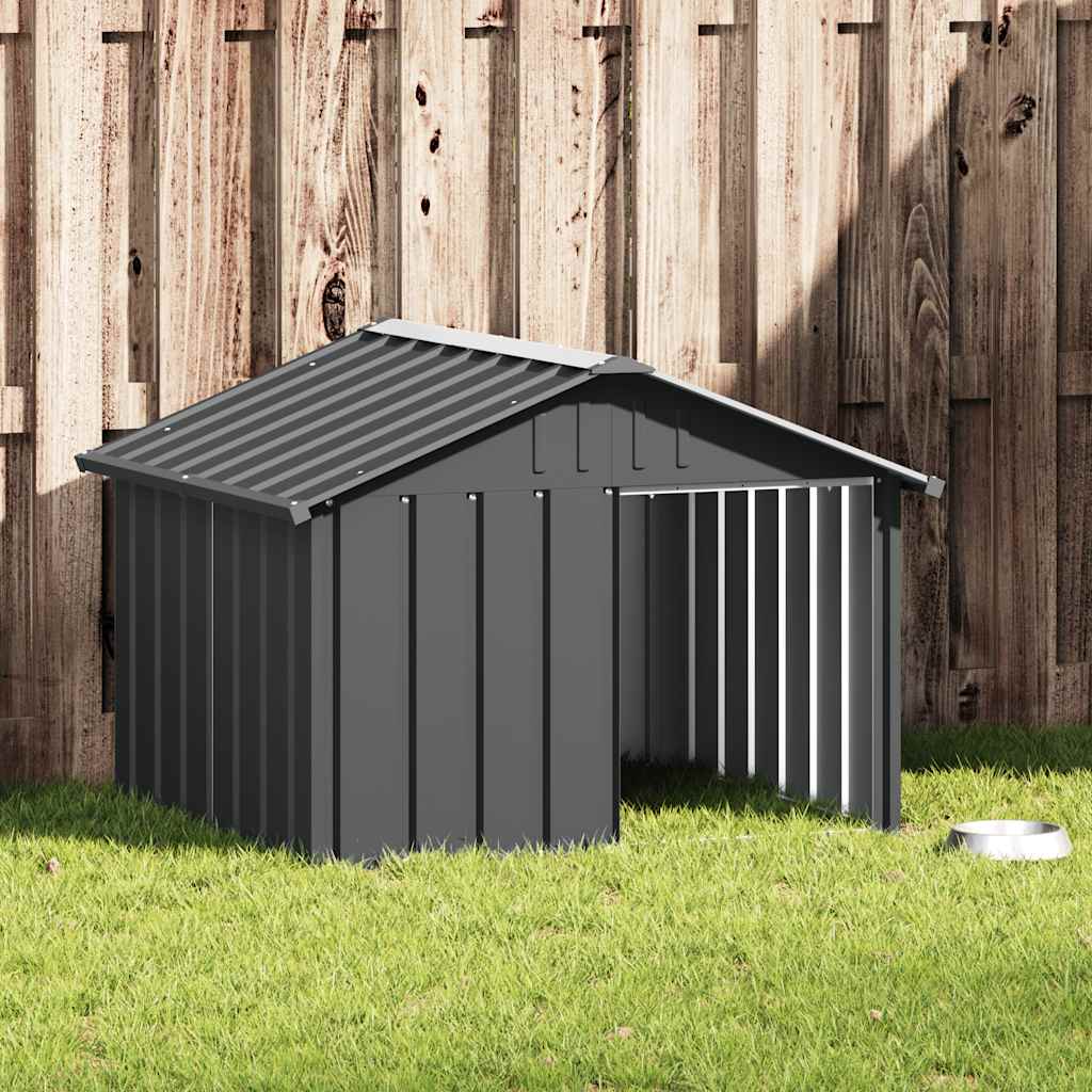 Vidaxl hondenhok 116,5x103x81,5 cm gegalvaniseerd staal antracietkleur
