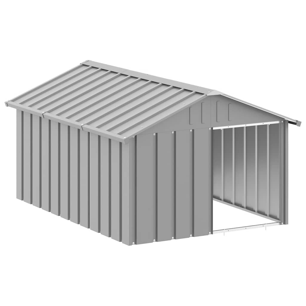 Vidaxl Dog Loft 116.5x153x81.5 cm grigio in acciaio zincato