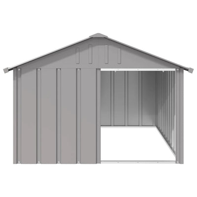 Vidaxl Dog Loft 116.5x153x81.5 cm grigio in acciaio zincato