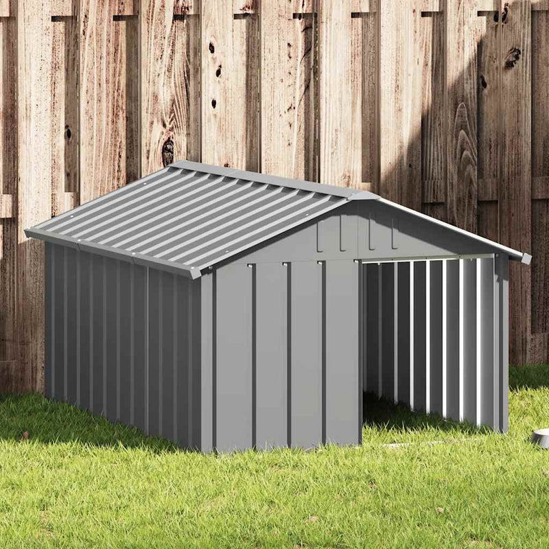 Vidaxl Dog Loft 116.5x153x81.5 cm grigio in acciaio zincato
