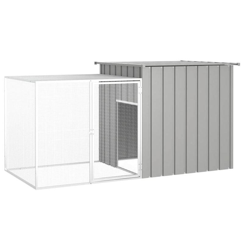 Vidaxl Chicken Coop 200x91x100 cm grigio galvanizzato