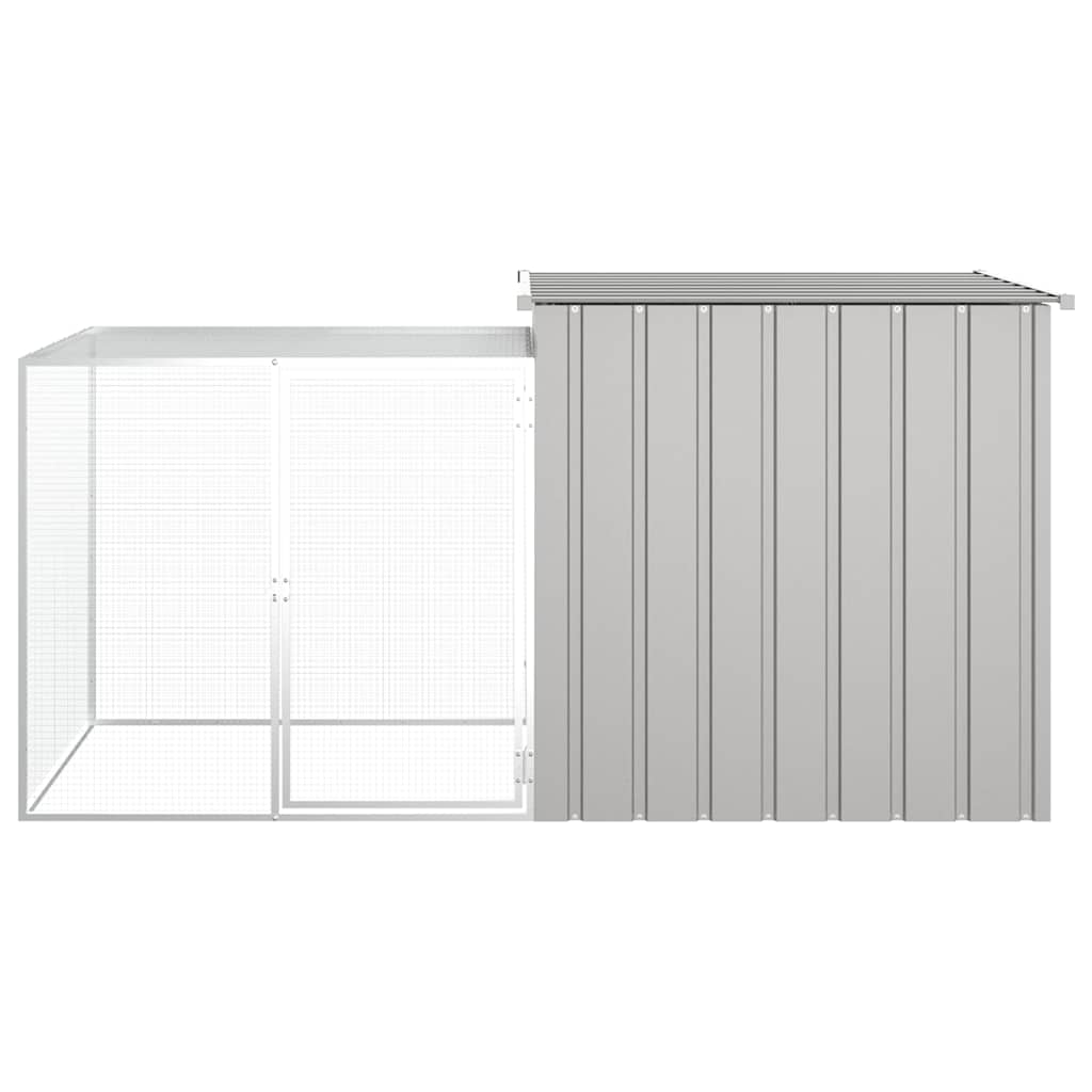Vidaxl Chicken Coop 200x91x100 cm grigio galvanizzato