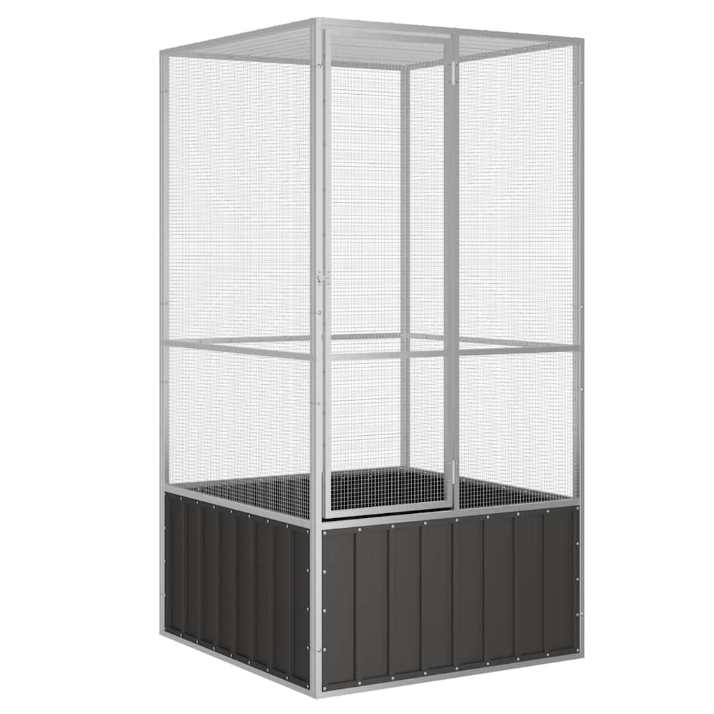 Vidaxl Bird Cage 111x107x211.5 cm Colore antracite in acciaio zincato
