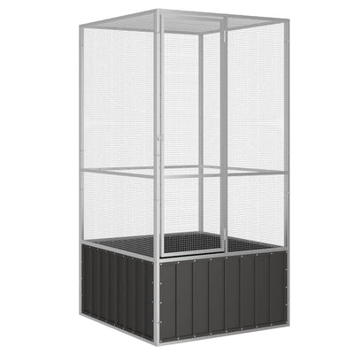 Vidaxl Bird Cage 111x107x211.5 cm Color de antracita de acero galvanizado