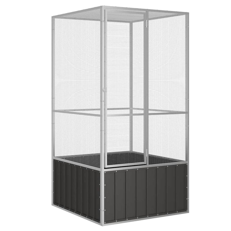 Vidaxl Bird Cage 111x107x211.5 cm Colore antracite in acciaio zincato