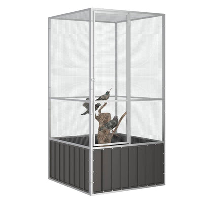 Vidaxl Bird Cage 111x107x211.5 cm Color de antracita de acero galvanizado
