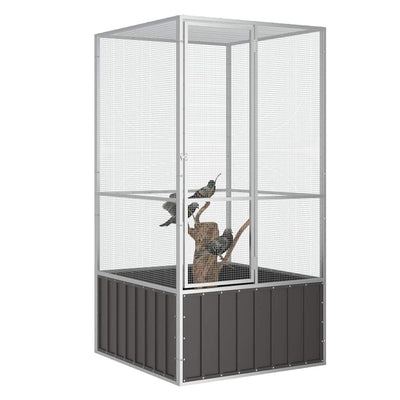 Vidaxl Bird Cage 111x107x211.5 cm Color de antracita de acero galvanizado