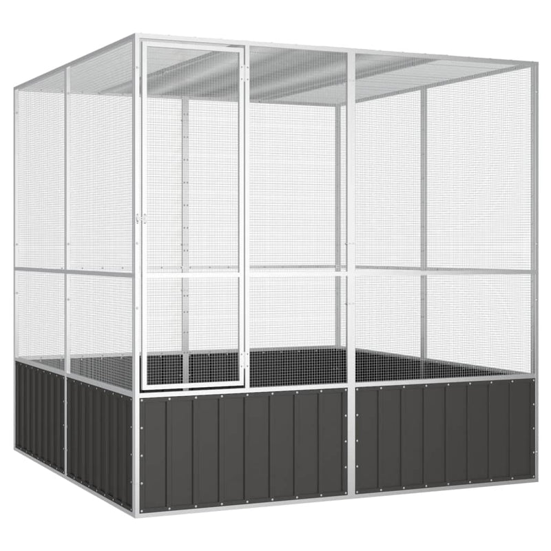 Vidaxl Bird Cage 213.5x217.5x211.5 cm Antracite in acciaio zincato