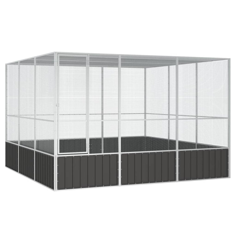 Vidaxl Bird Cage 302.5x324.5x211.5 cm Antracite in acciaio zincato