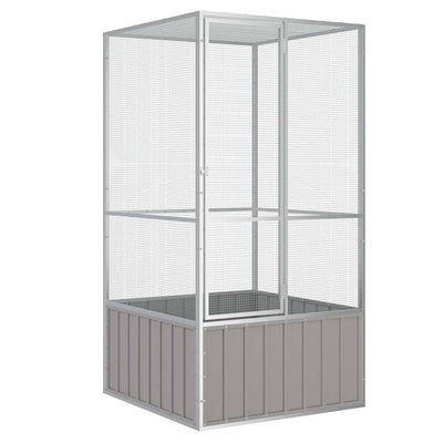 Vidaxl Bird Cage 111x107x211.5 cm grigio in acciaio zincato