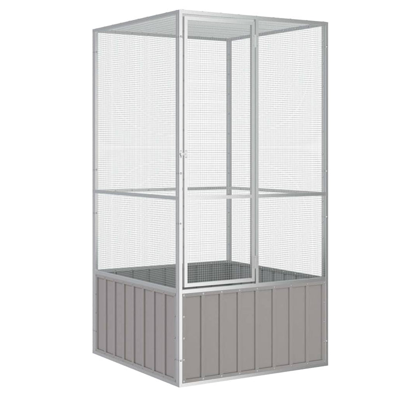 Vidaxl Bird Cage 111x107x211.5 cm grigio in acciaio zincato