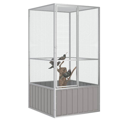 Vidaxl Bird Cage 111x107x211.5 cm de acero galvanizado gris