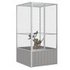 Vidaxl Bird Cage 111x107x211.5 cm grigio in acciaio zincato