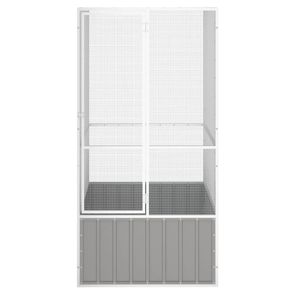 Vidaxl Bird Cage 111x107x211.5 cm grigio in acciaio zincato