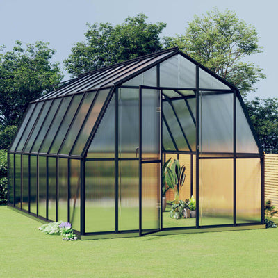 Vidaxl Greenhouse con telaio di base 12,63 m² Aluminio antracite -colorato