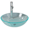 Vidaxl Washbasin con gru e vetro pop-up trasparente