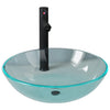 Vidaxl Washbasin con grúa y vidrio de drenaje emergente transparente