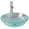 Vidaxl Washbasin con vetro temperato tap e tappeto pop-up
