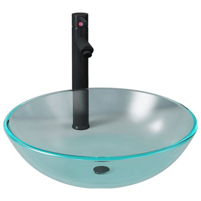 Vidaxl Washbasin con toque y tapa de drenaje emergente vidrio templado
